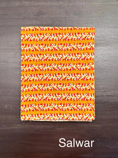 Mustard Jaipuri Necktie Cotton 3-Piece Suit