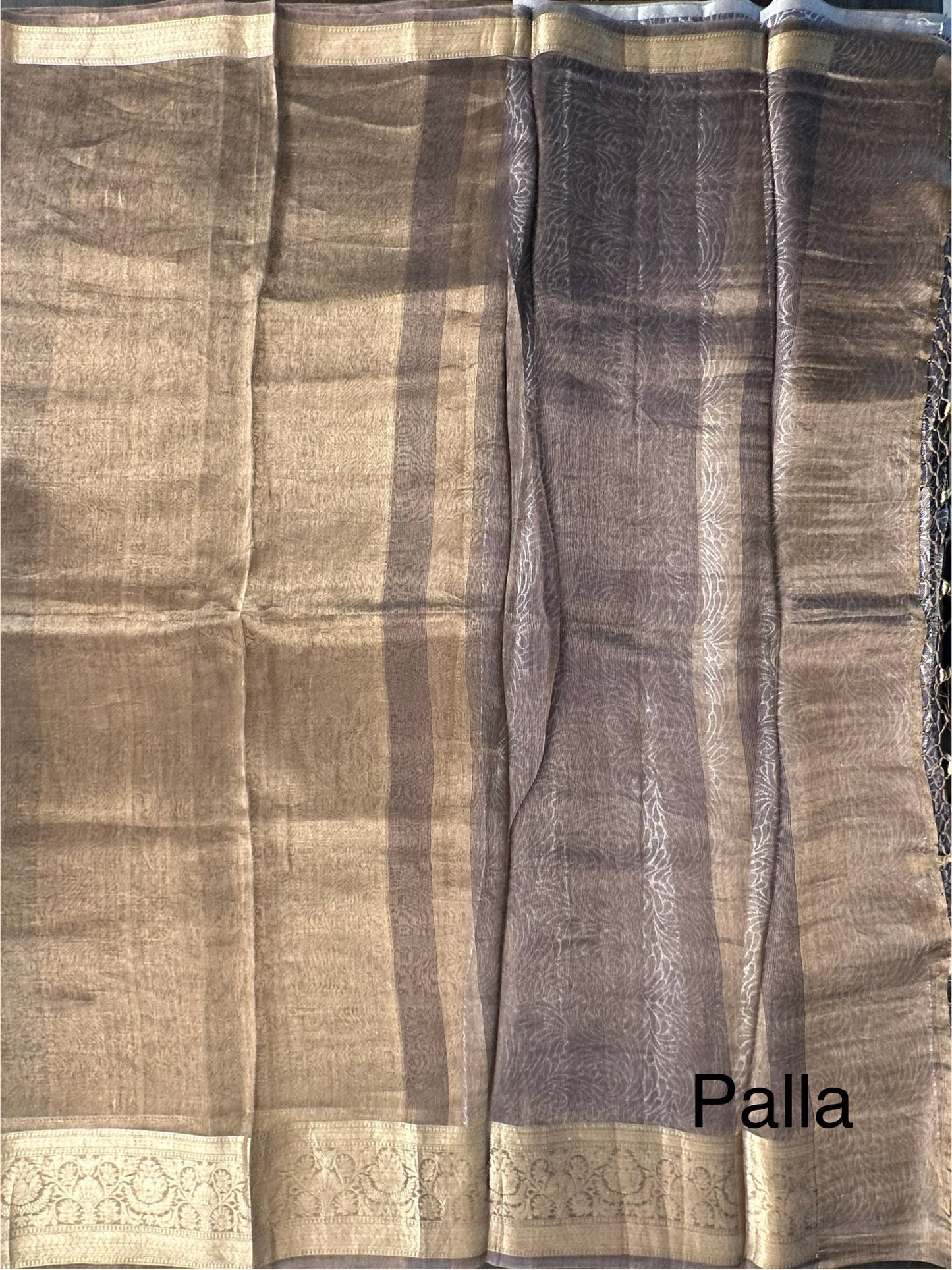 Grey Banarasi Pure Tissue Saree