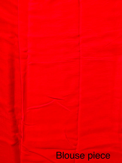 Red Pure Chiffon Saree