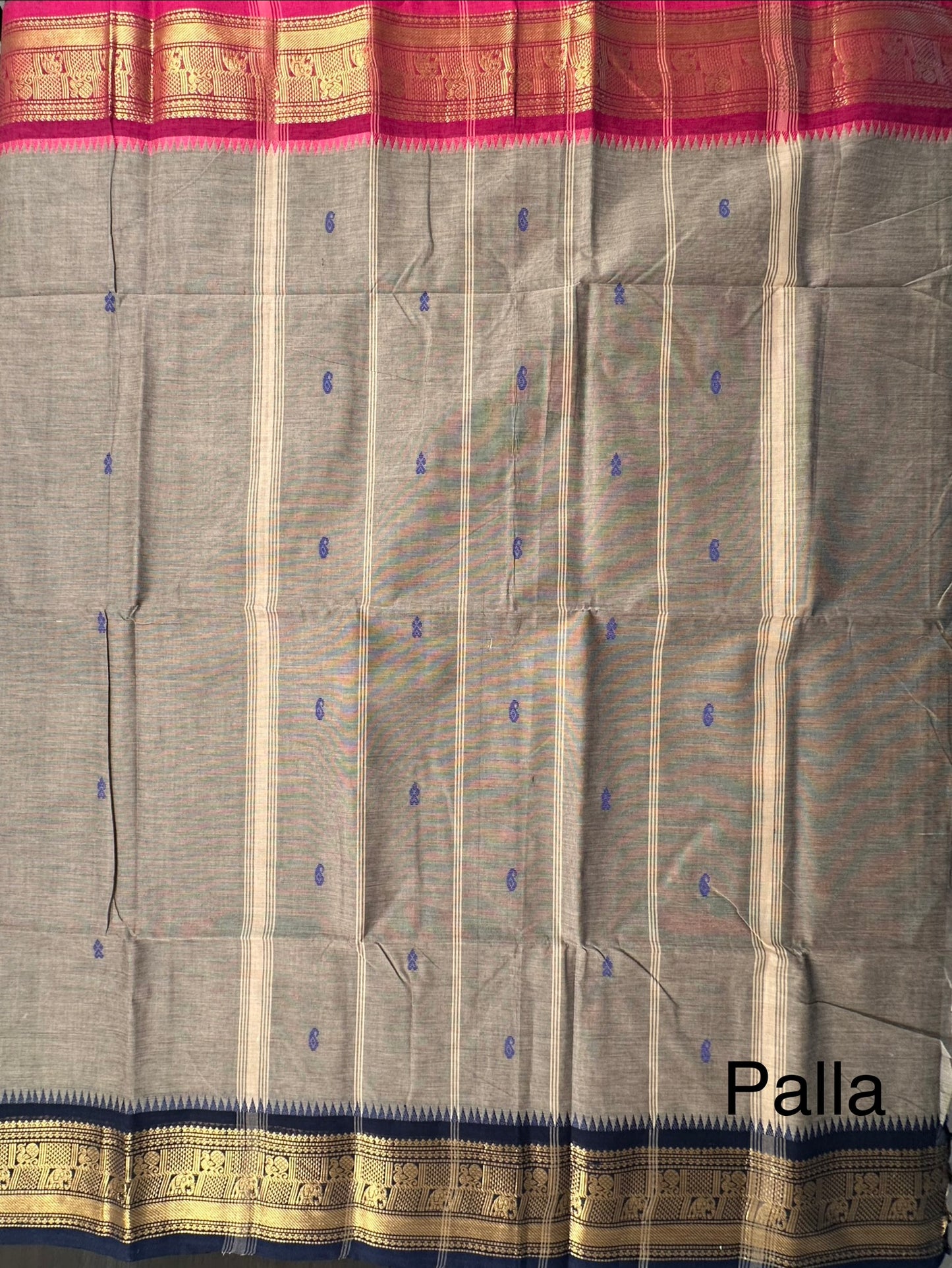 Grey Narayanpet Cotton Saree