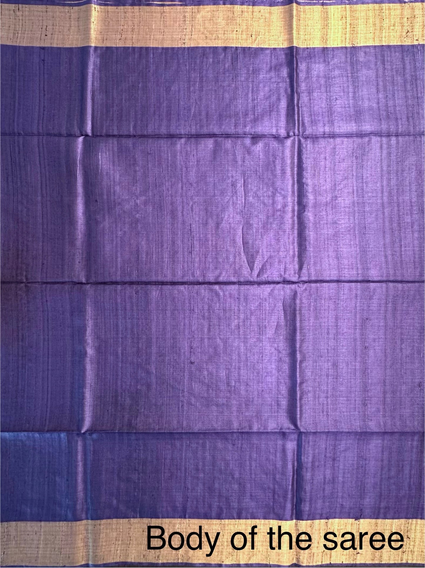 Purple Pure Tussar Silk Saree