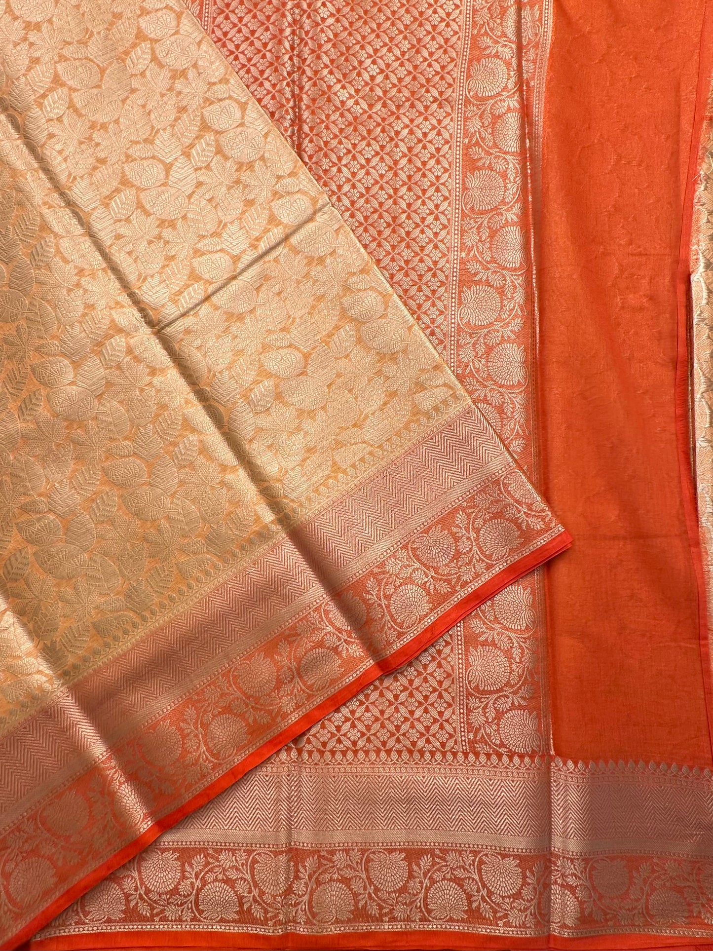 Peach-Orange Vartika Tissue Saree