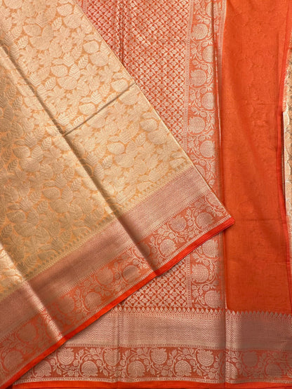 Peach-Orange Vartika Tissue Saree