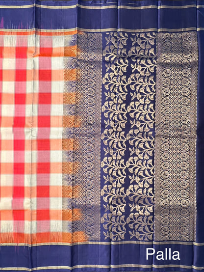 Multi Checkered Pure Soft Silk Saree