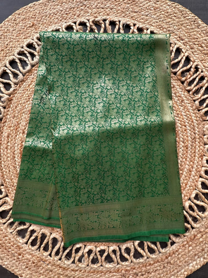 Green Jamawar Artificial Silk Saree