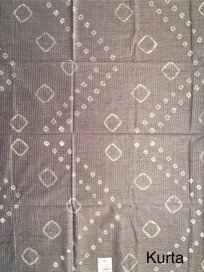 Gray Kumari Art Cotton 3-Piece Suit