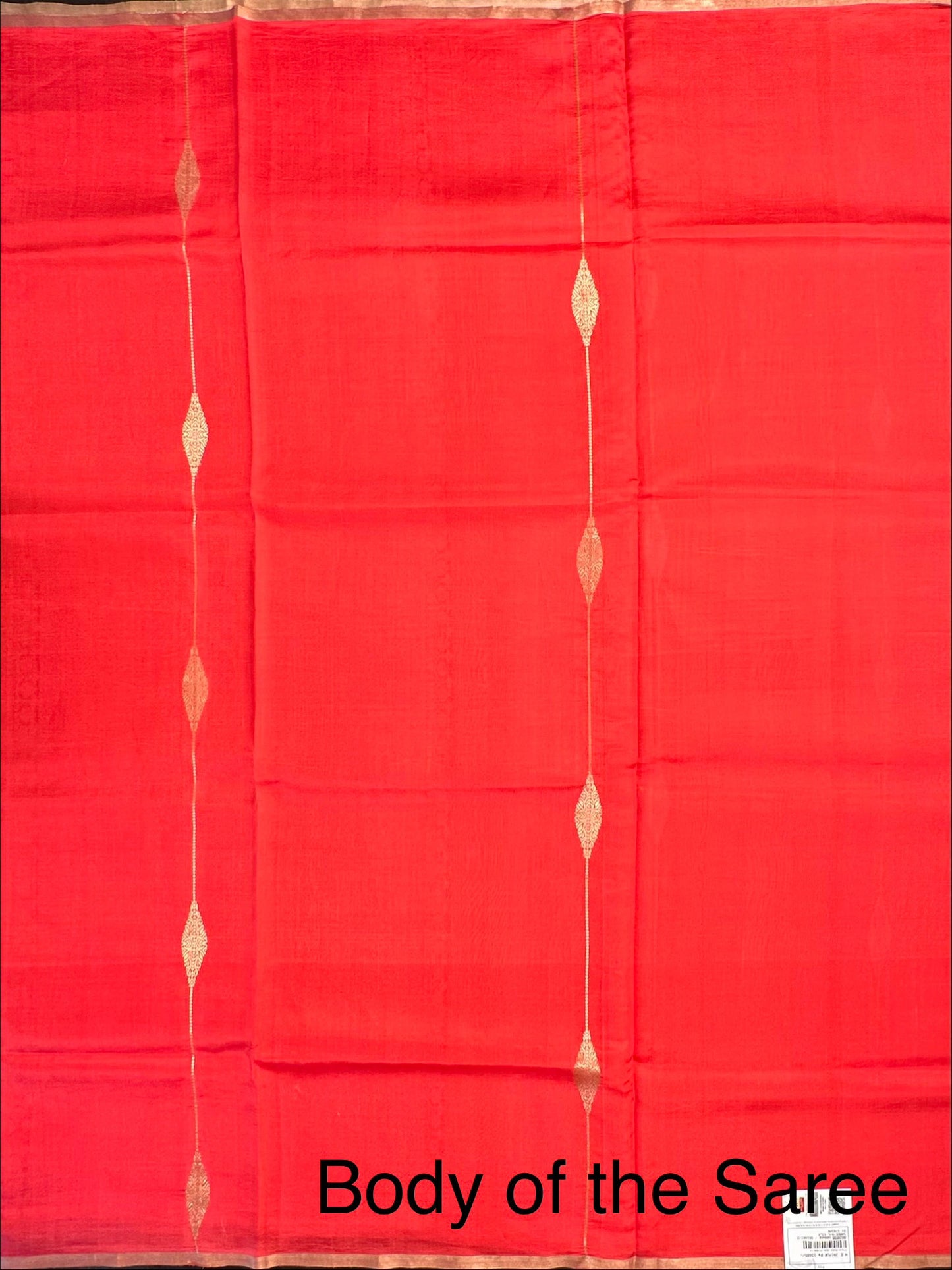 Orange-Coral Vedika Banarasi Pure Silk Saree