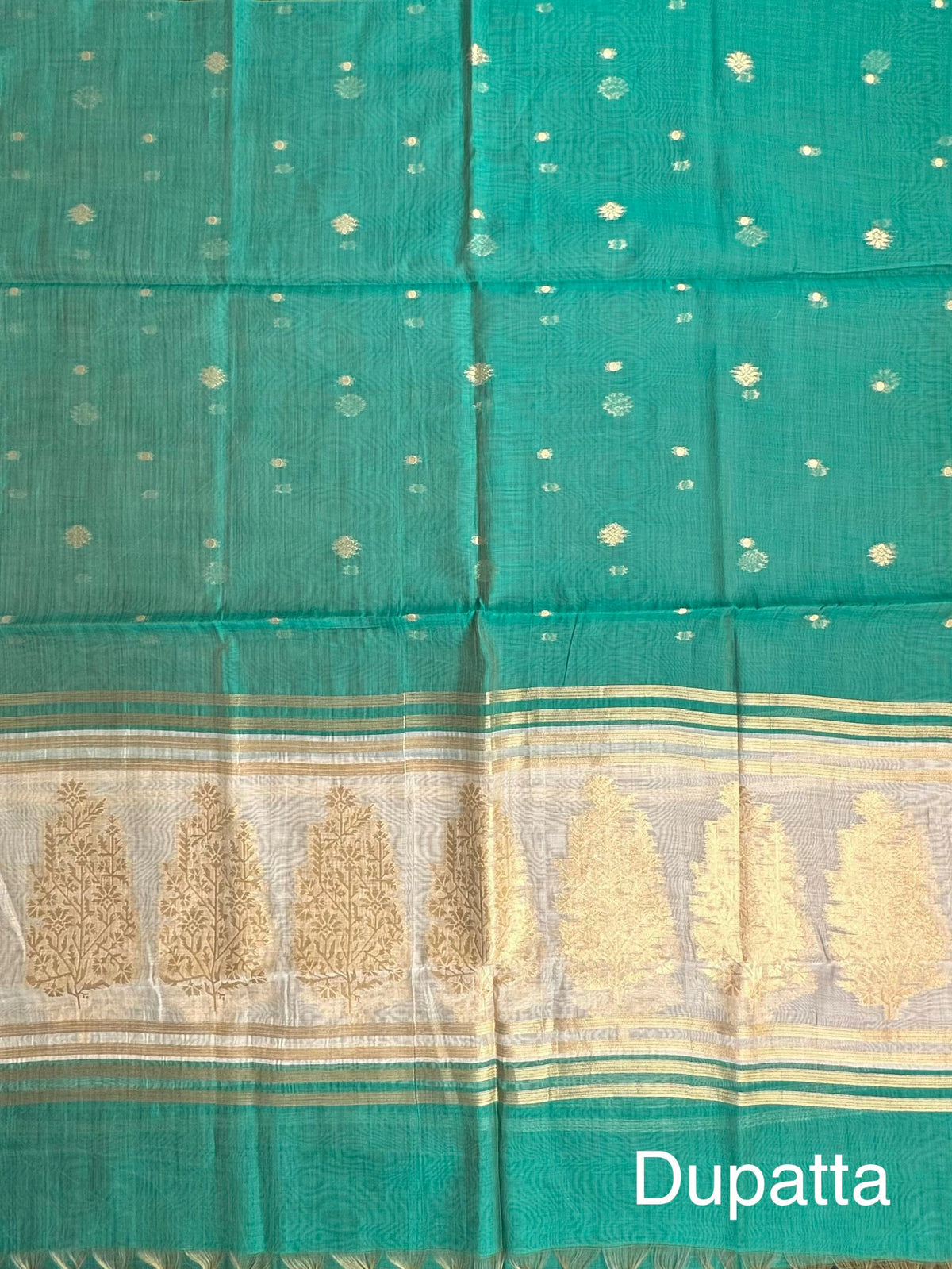 Sea Green Jacquard 3-piece Unstitched Cotton Suit