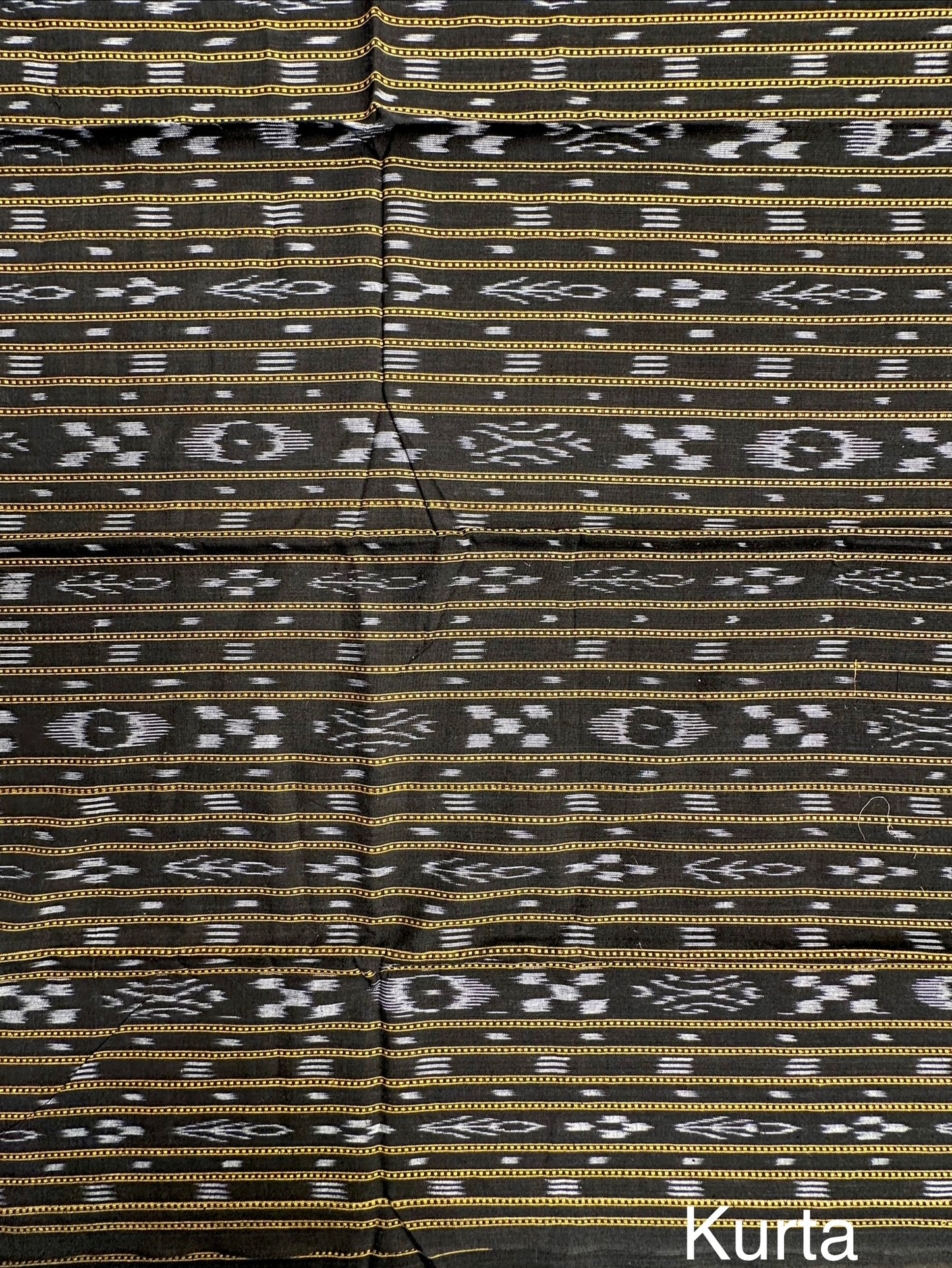 Black Sambhalpuri Ikkat Handloom Cotton  3-Piece Suit