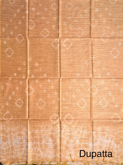 Mustard Kumari Art Cotton 3-Piece Suit