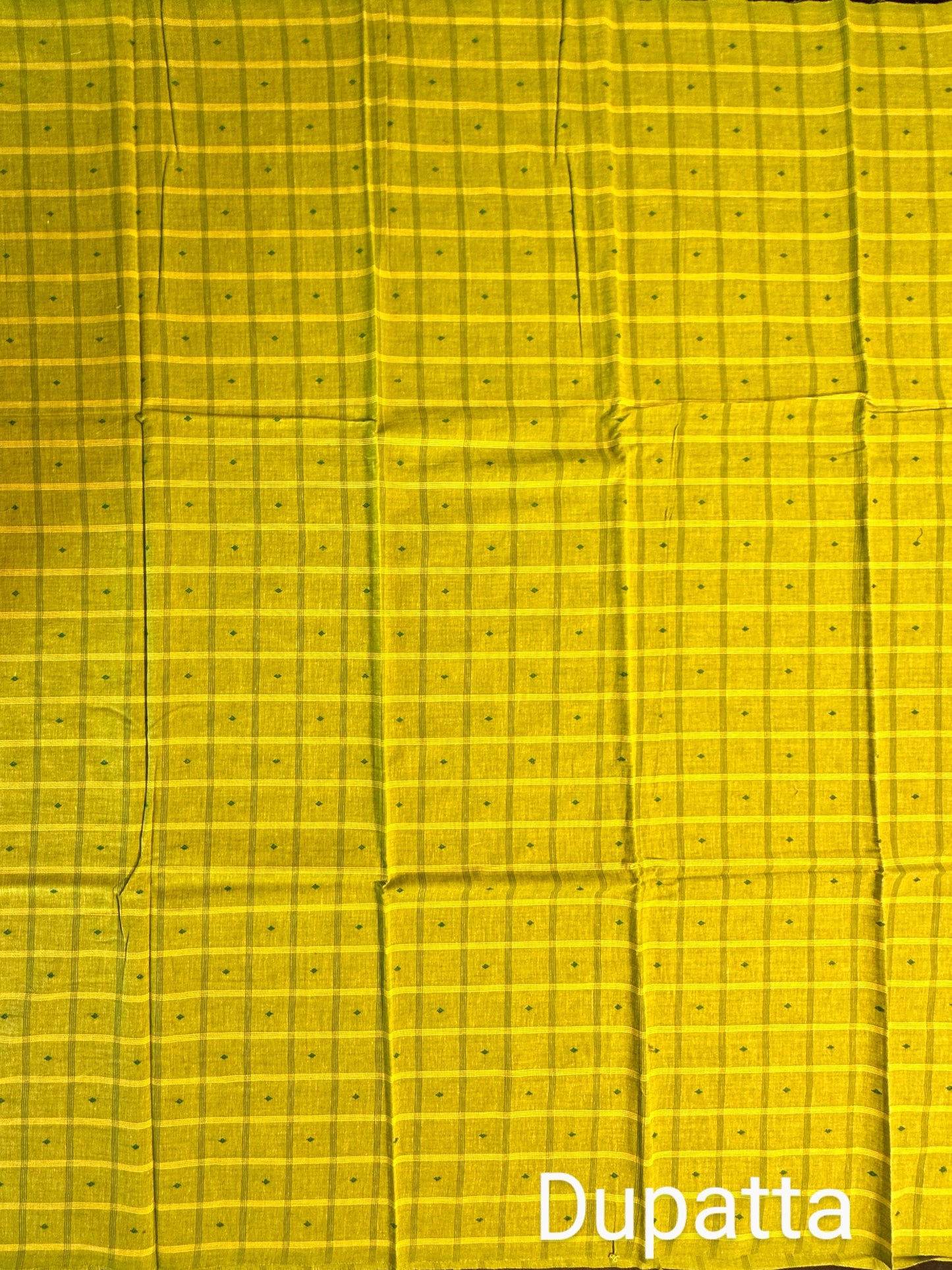 Mehndi Green Checkered Handloom Suit