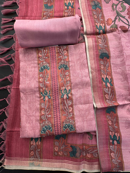Pink Fancy Cotton 3-Piece Suit