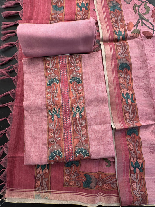 Pink Fancy Cotton 3-Piece Suit