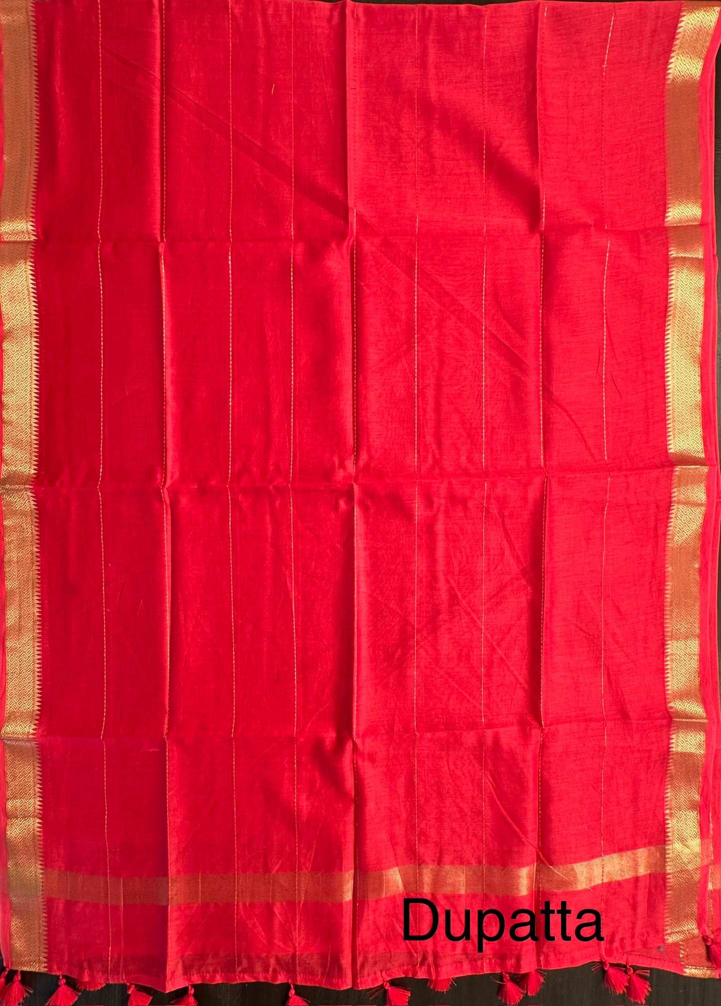 Coral Red Handloom Chanderi Suit