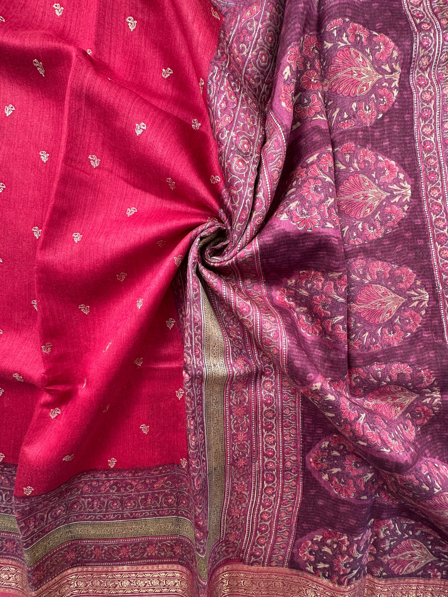 Pink Muga Silk Saree
