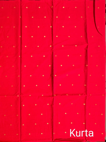 Red South Cotton Unstitched 3-Piece Suit