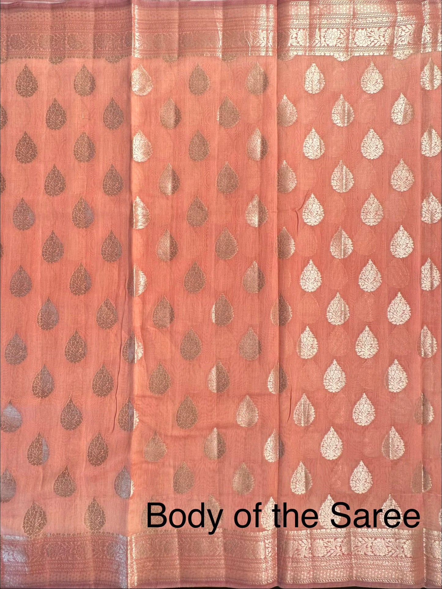 Peach Chanderi Saree