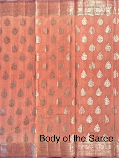Peach Chanderi Saree