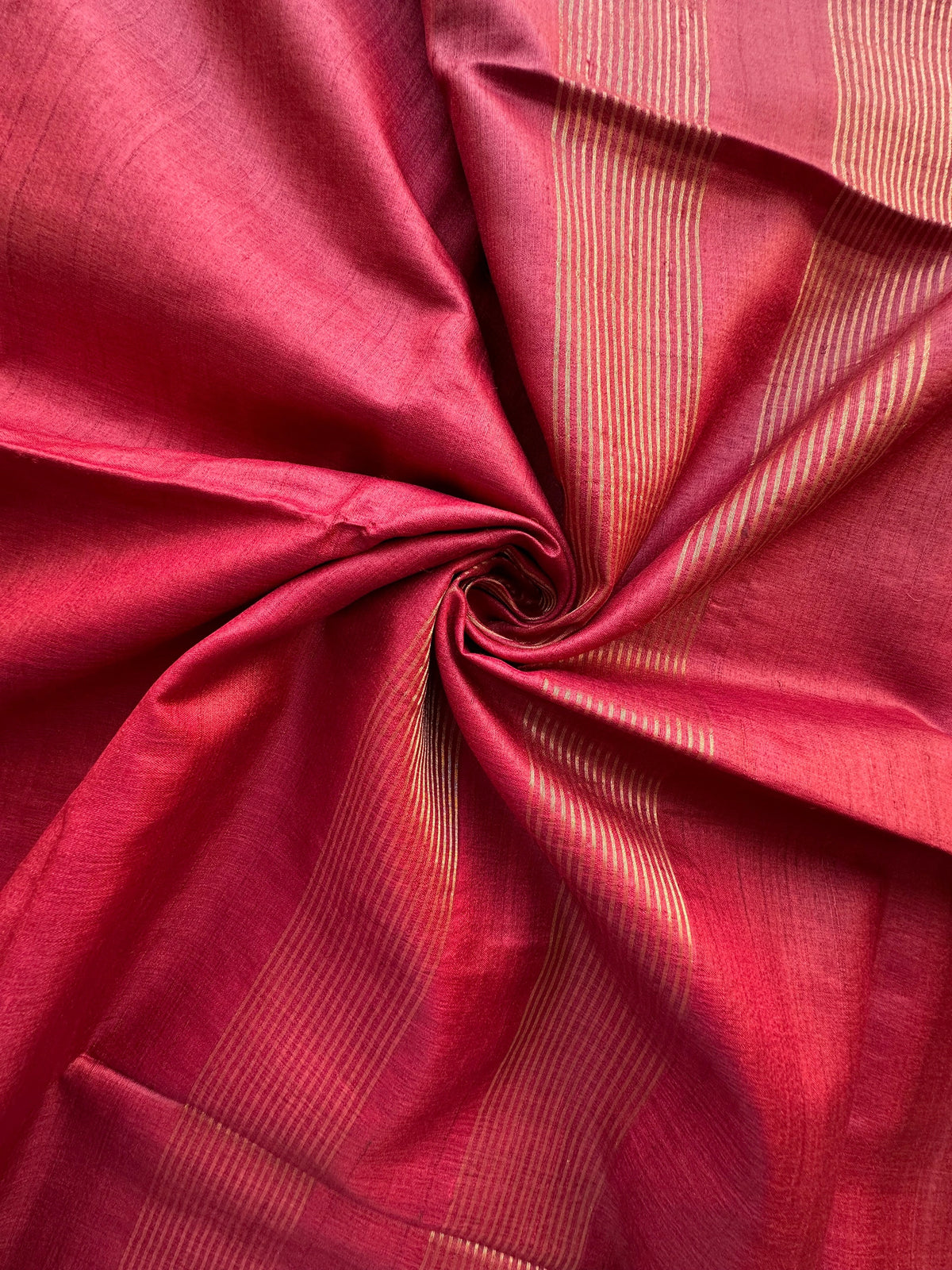 Red Pure Tussar Silk Saree