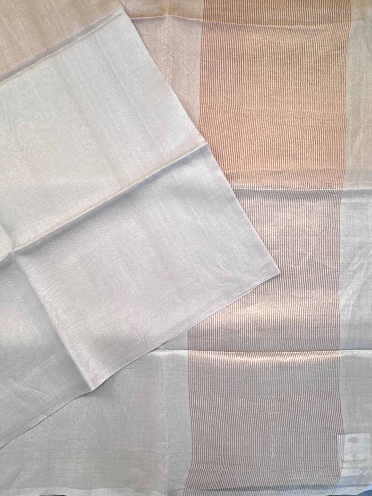 Off-White Tissue Silk Saree