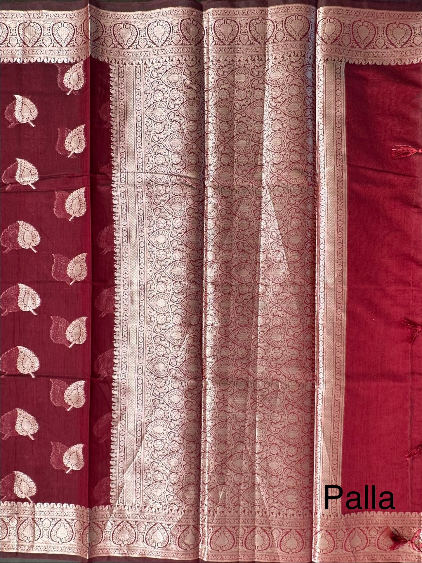 Maroon Chanderi Cotton Saree