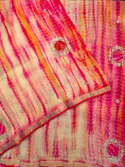 Shibori Bandhej Kota Silk Saree