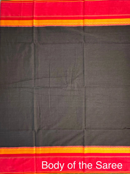Black Piyali Bengal Cotton Saree