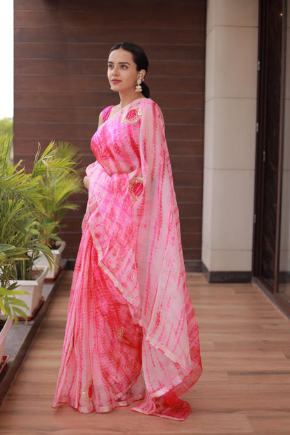 Shibori Bandhej Kota Silk Saree