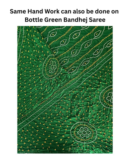 Bandhej Work Chinon Saree