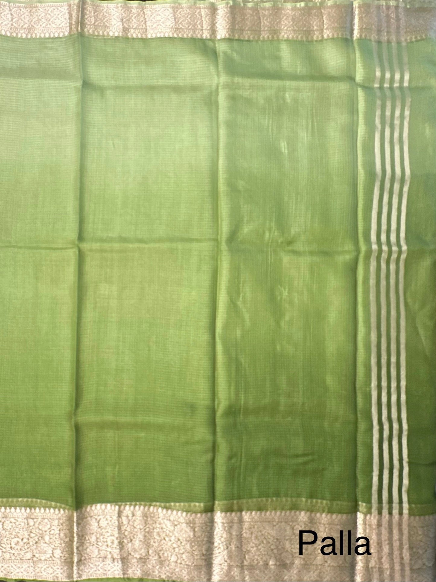 Shaded Green Pure Kota Doria Silk Saree