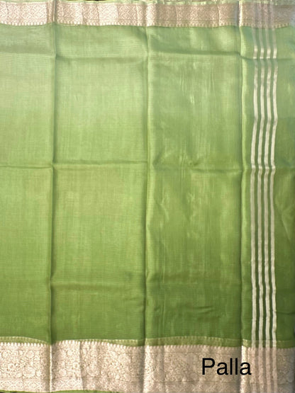 Shaded Green Pure Kota Doria Silk Saree
