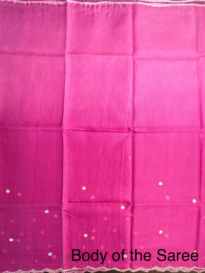 Magenta Purple Gitika Kota Doria Pure Silk Saree