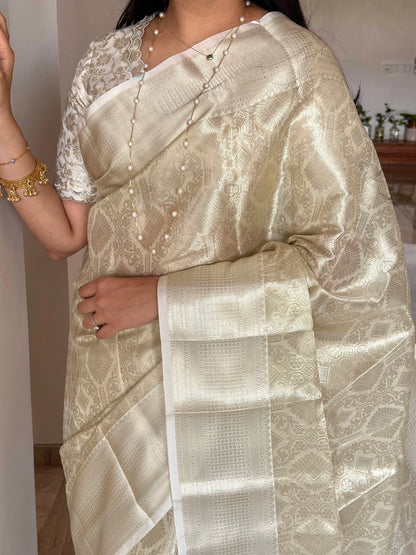 Off-White Saadagi Tissue Saree