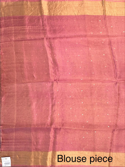 Rani Pink Pure Tissue Silk Saree