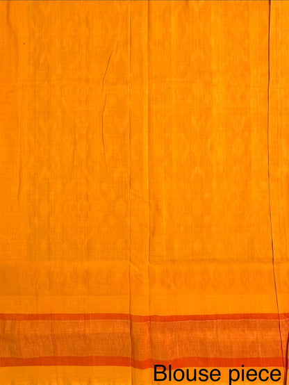 Purple-Mustard Ikkat Cotton Saree