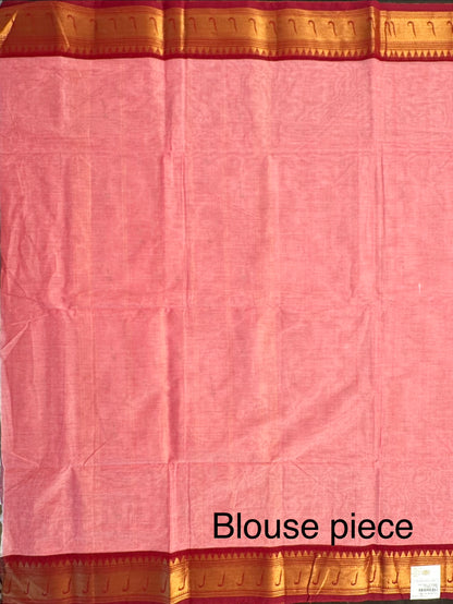 Pink Narayanpet Cotton Saree