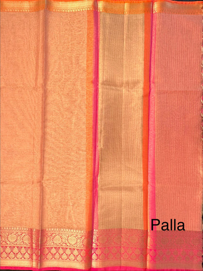 Peach Kirat Tissue Saree
