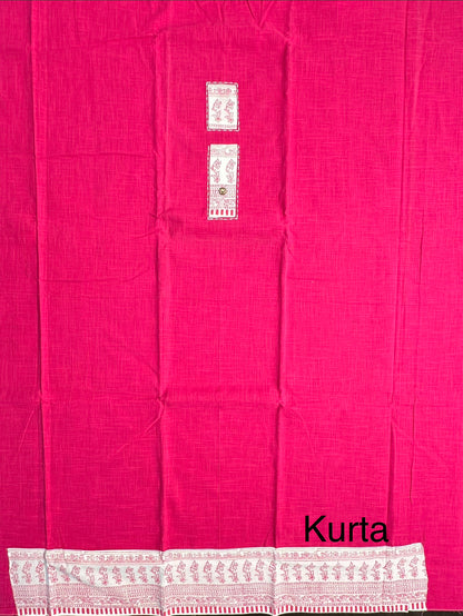 Rani Pink South Cotton 3-Piece Suit