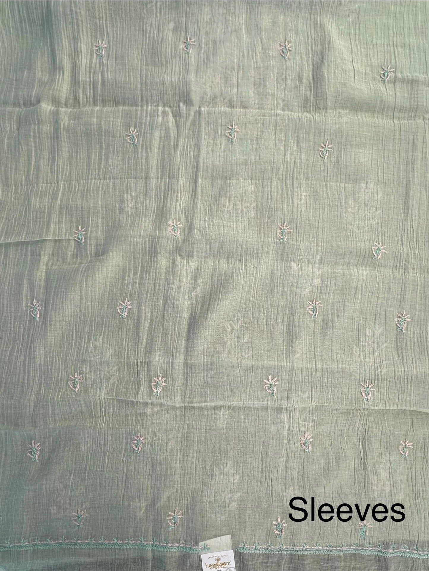 Pista Chanderi Chikankari Handwork 3-Piece Unstitched Suit