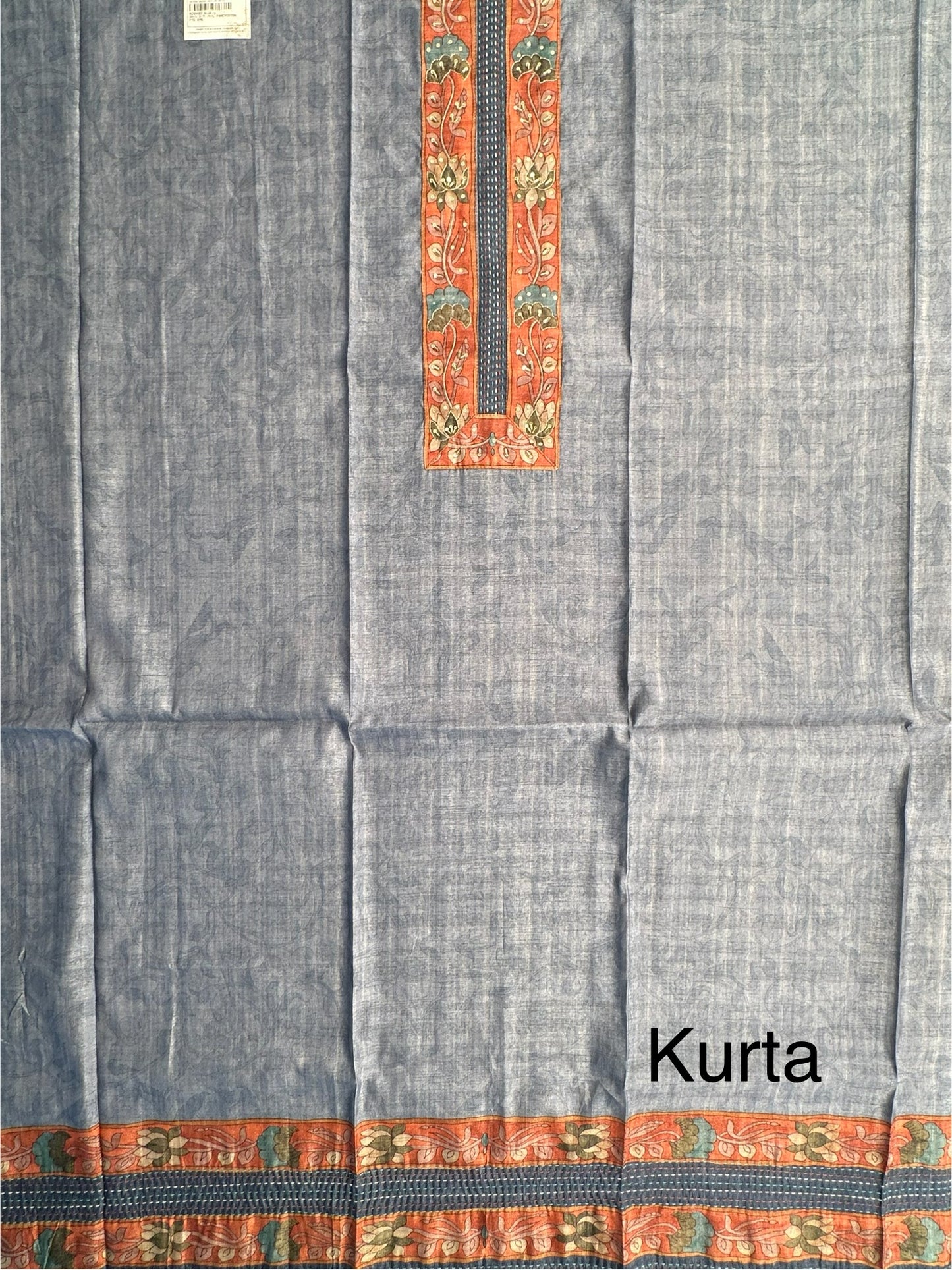 Blue Fancy Cotton 3-Piece Suit