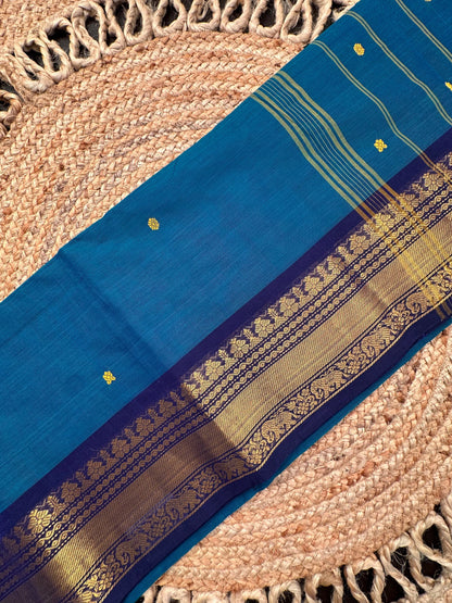 Teal Blue Narayanpet Cotton Saree