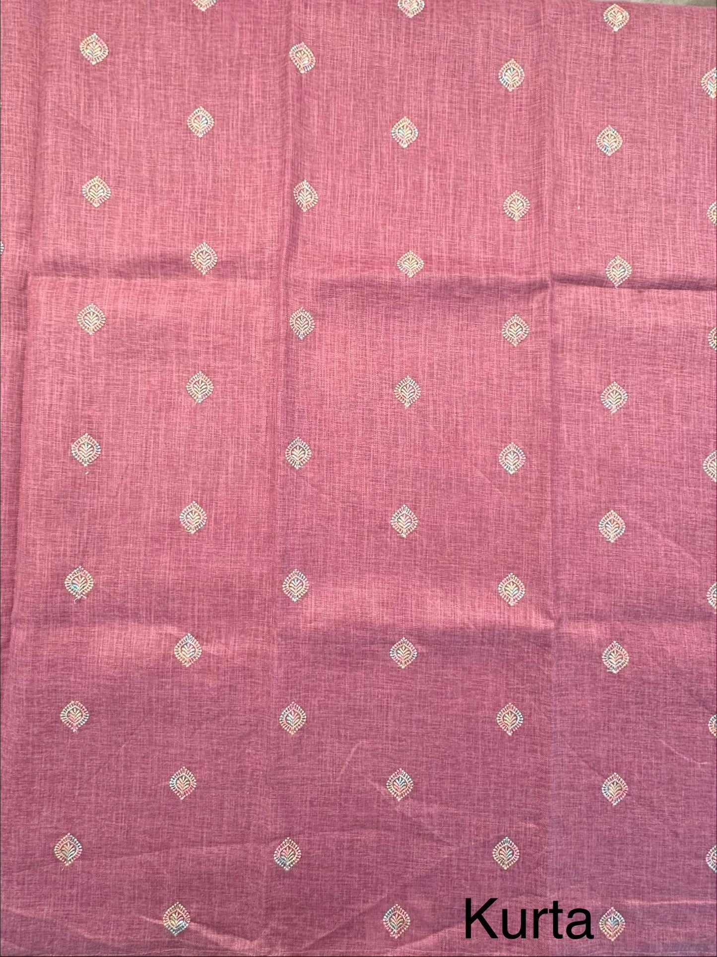 Magenta Jute Cotton 3-Piece Suit