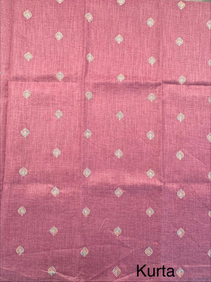 Magenta Jute Cotton 3-Piece Suit