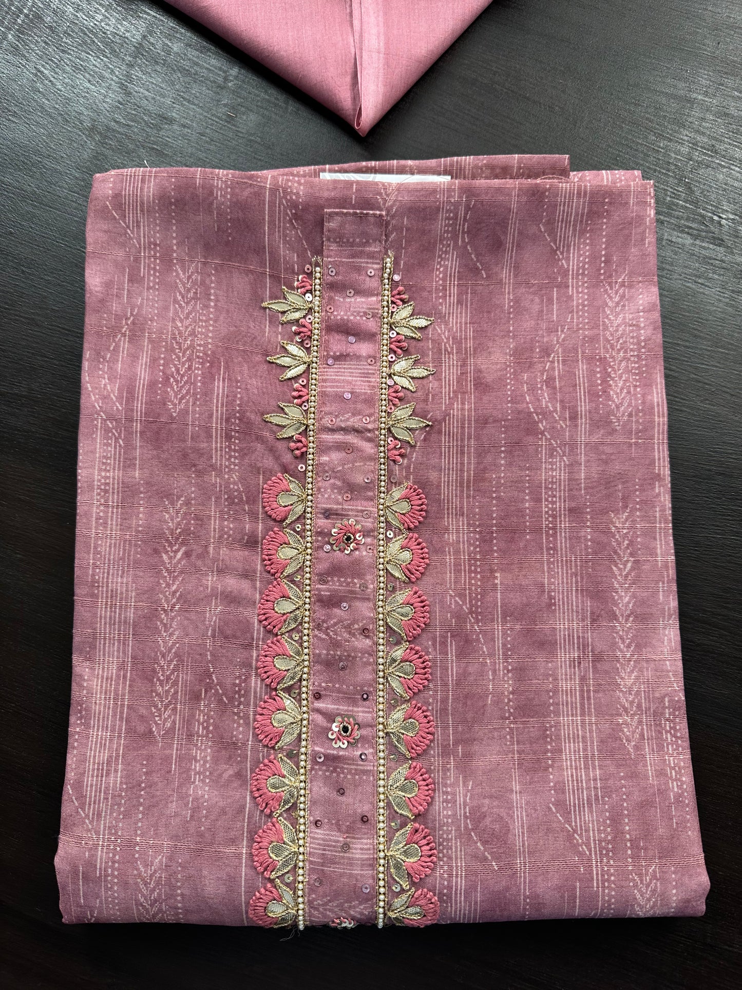 Dusky Pink Fancy Cotton 3-Piece Suit