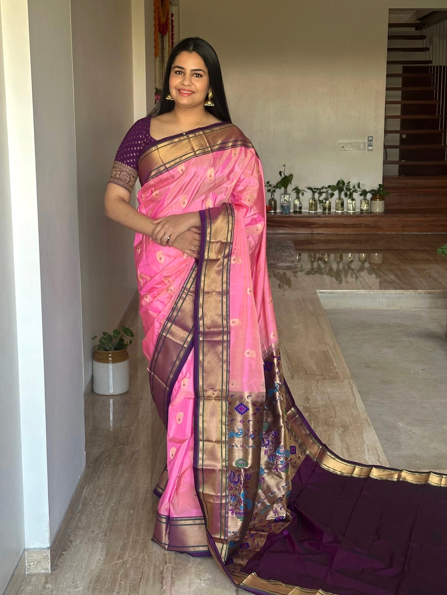 Pink-Purple Paithini Silk Saree