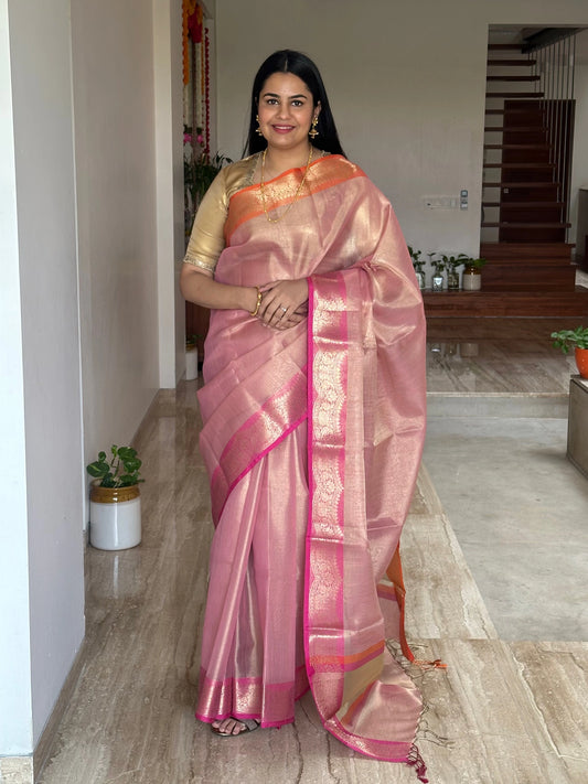 Pink Nimrit Tissue Saree