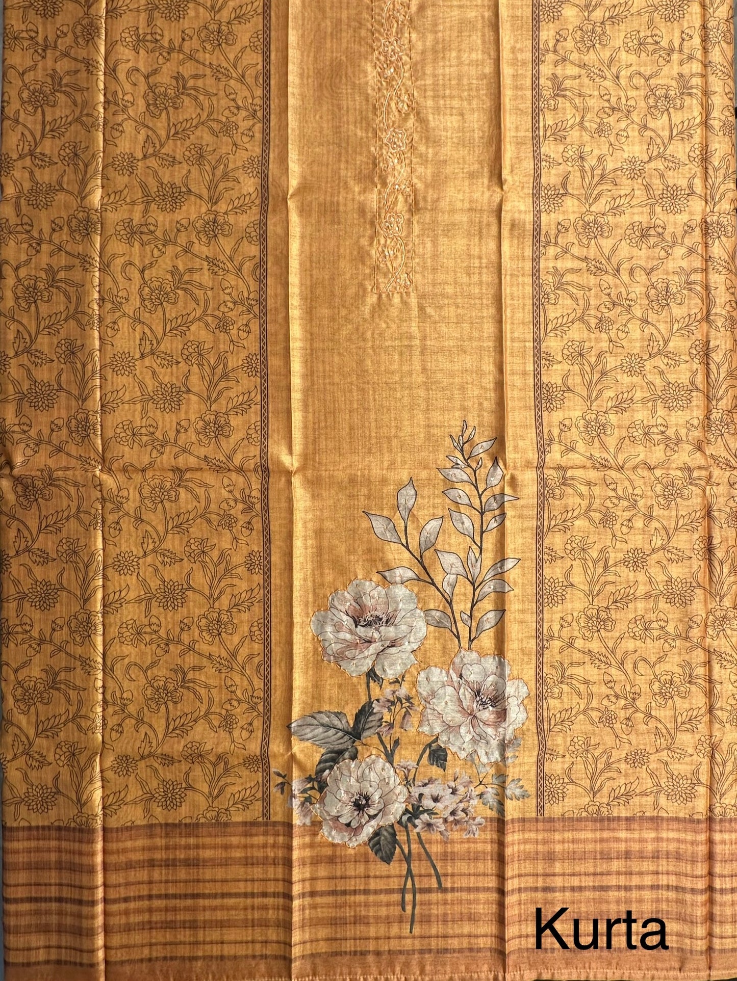 Mustard Fancy Cotton 3-Piece Suit