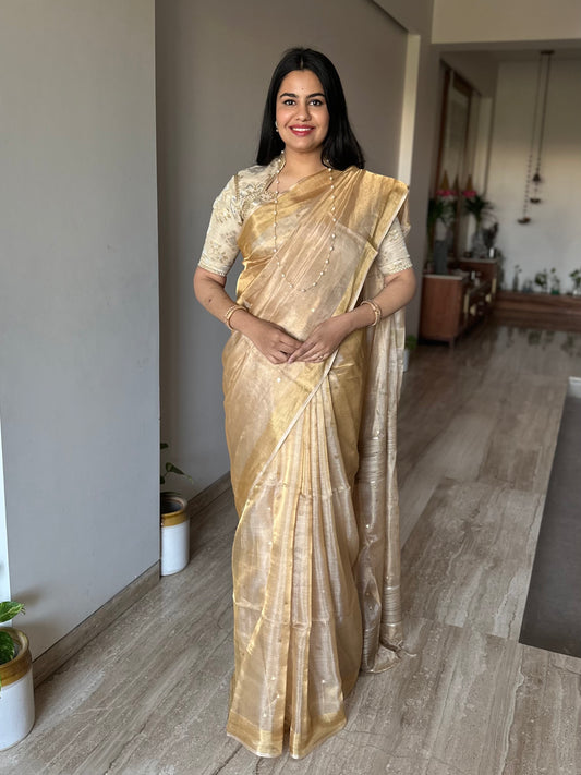 Gold Pure Tissue Silk Saree