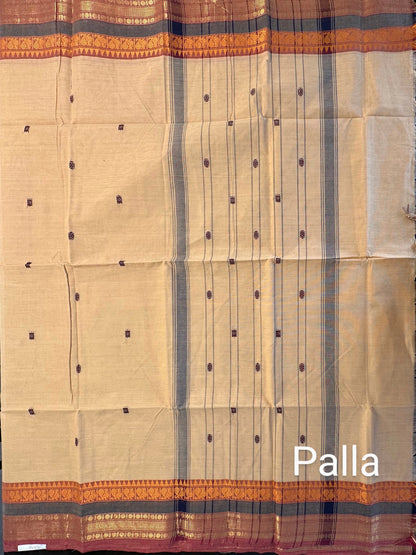 Beige Narayanpet Cotton Saree