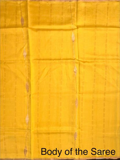 Firozi-Green-Yellow Vedika Banarasi Pure Silk Saree